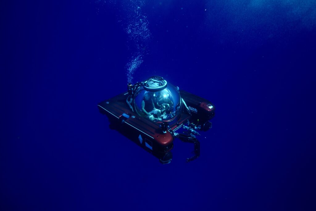 Submersible technology advancing ocean research by exploring deep, previously unreachable ocean layers in Exuma.